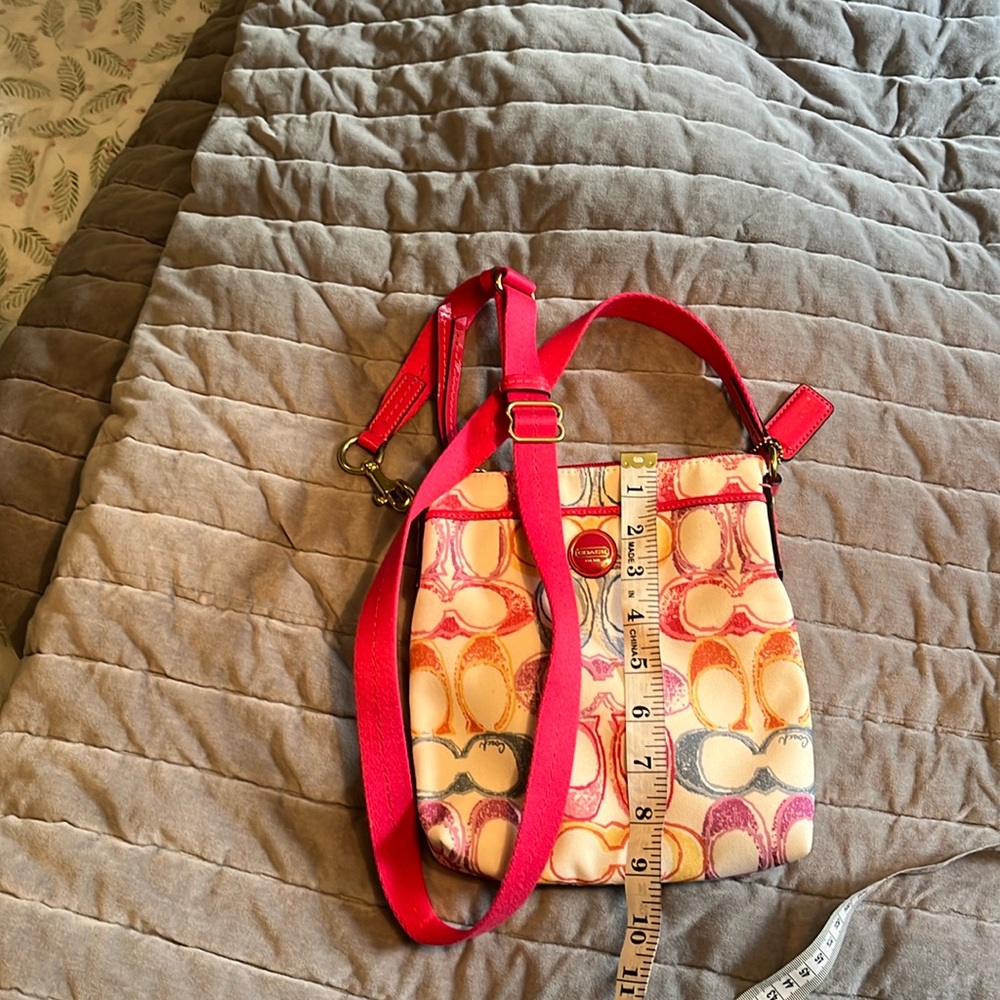 Coach pattern cross body bag, small, fabric